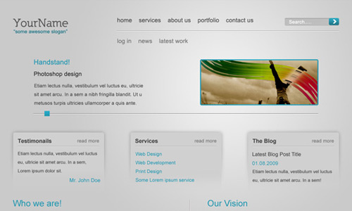 Diseño web minimalista en photoshop
